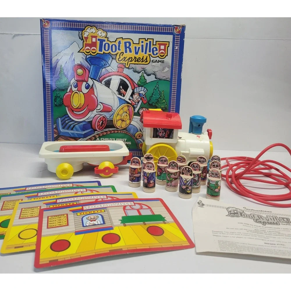 Vtg Fundex Toot R Ville Express Game Train Memory Color Learning‎ Toy working